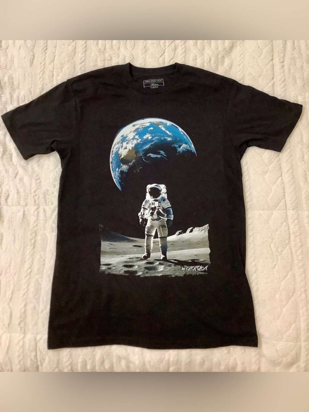 Black Graphic Astronaut Short Sleeve Tee